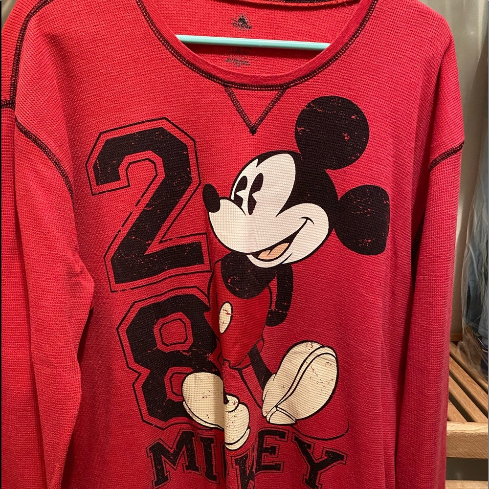 Disney Red Flannel Mickey Long Sleeve Women’s Spirit Jersey